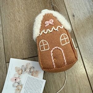 Brown Knitted Gingerbread House Stuffed Toy